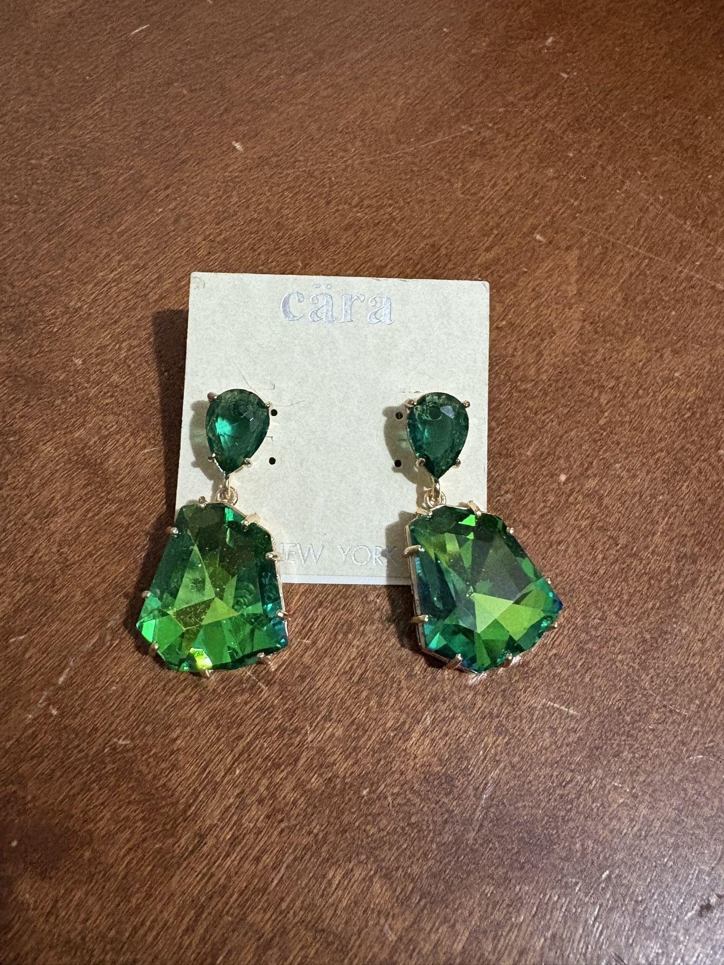 NWT Emerald Green Statement Earrings by Cara
