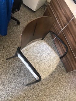 metal and wood chair