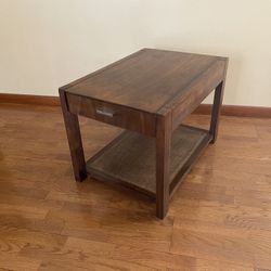 Rectangular Solid Wood Side End Table