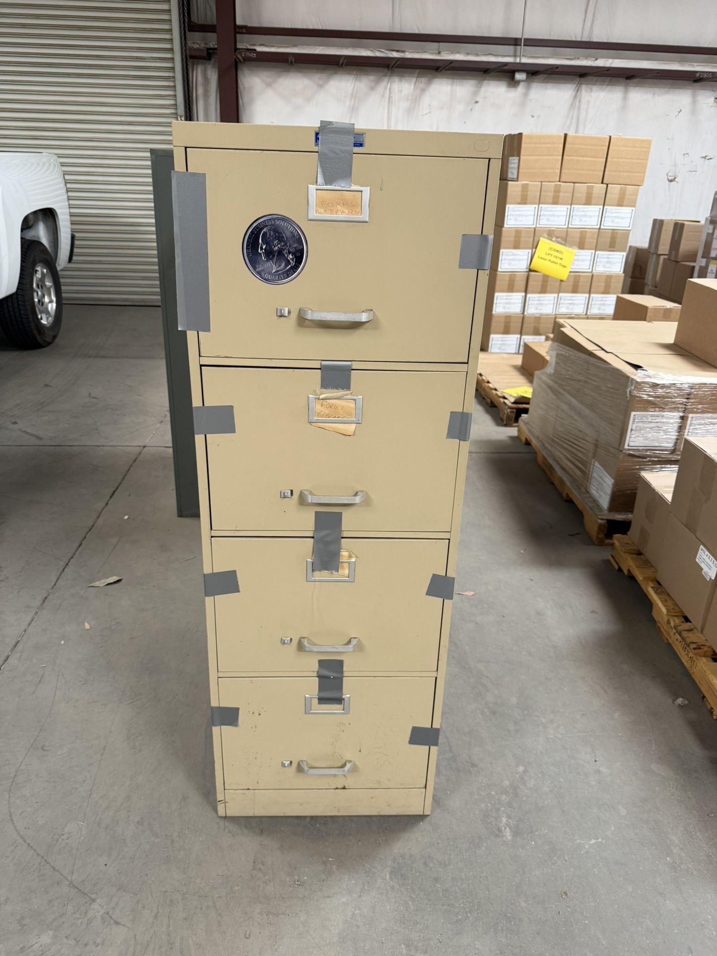 Letter Size 4 Drawers Tan File Cabinet