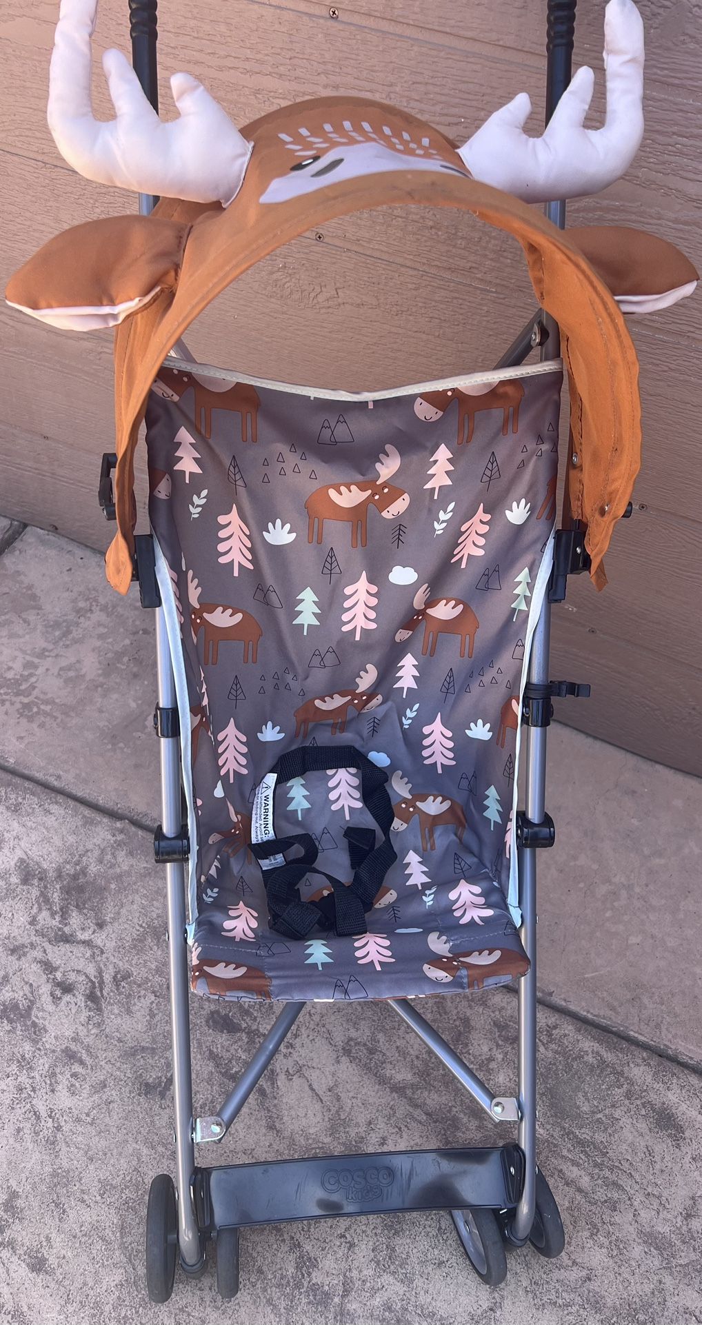 Cosco Kids Comfort Height Toddler Umbrella Stroller with Canopy, Moose, Toddler,