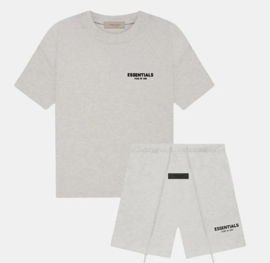 Essentials Fear Of God Light Oatmeal Shirt And Short Set. New With Tags.