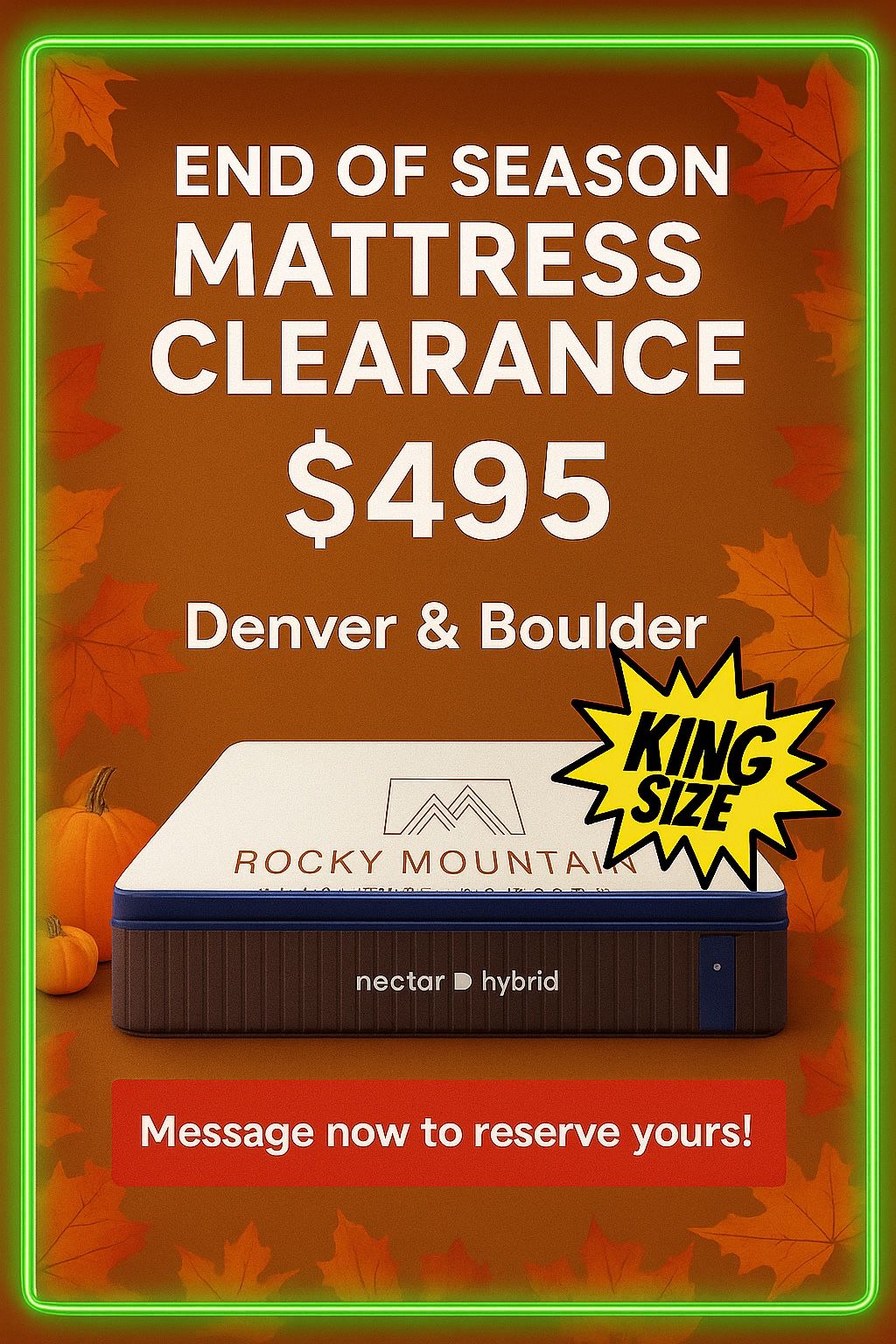 New Nectar King premier hybrid mattress