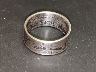 Liberty silver half dollar ring