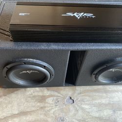 skar 8s with box and skar 2000 rms amp
