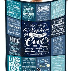 Nephew Gifts from Auntie Uncle, Gift for Nephew Soft Flannel Blanket 60"x 80", to My Nephews Gifts Ideas for Birthday Christmas Graduation, My Nephews