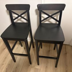 Barstools - Black From IKEA, Set Of 2
