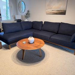 Modern Sectional Macys Sofa – Navy Blue – Excellent Condition | Local Pickup Visalia