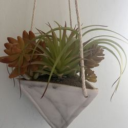 Small Hanging Fake Succulent Planter 
