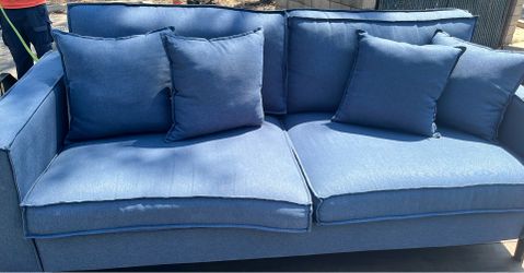 Nice comfortable blue couch