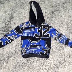 blue and black jersey hoodie