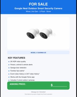 Google Nest Cam Outdoor Wired 2nd Gen 2-Pack