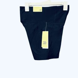 Navy Blue High Rise Pocketed Bike Shorts 