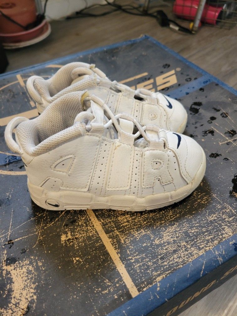 Nike Toddler Air More Uptempo White Midnight Navy DH9722-100 Baby Shoes Size 7C