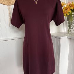 Express   Purple Casual Sheath Tie Short Sleeve Dress