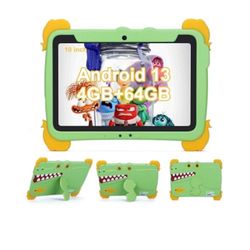 Brand New Kids Tablets 10.1 inch,Upgraded Android 13 Tablet for Kids,Children Tablet 4GB RAM+64GB ROM(1TB TF), FHD IPS Screen,5 Hours Battery 