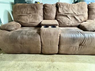3-Piece Sectional Sofa (Brown Fabric) - Great Condition