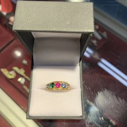 14k Gold Birthstones Ring 