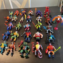 Vintage 1980s Masters of the Universe MOTU He-Man Lot of 28 Action Figures