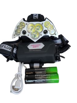 Badman Led Headlight 11-LED Light: 7 Modes, Red Flashing, Rechargeable, Waterproof, Adjustable