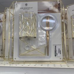 U Brands Gold Finish Wire Desktop Kit