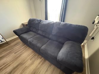 Blue Sectional Couch & Mattress Set