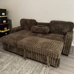 happy Home Furniture Poland Mocha Reversible Sectional With Pull-Out Bed Financing Available $39 Down payment 