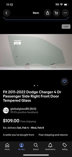 Dodge Charger Front Door Glass 