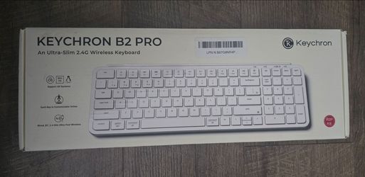 Keychron Ultra-Slim B2 Pro Bluetooth Keyboard 2.4 GHz Wireless Lightweight 96% Launcher Support with Numeric Keypad Compatible for Mac Windows Linux -