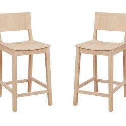 LINON HOME DECOR - DEVIN COUNTER STOOL UNFINISHED (SET OF 2) - CS279UNF02KD