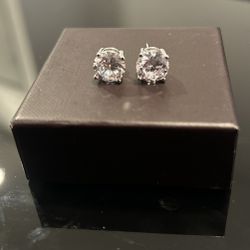 New Sterling Silver Stamped 925 Round 9MM Stud Earrings