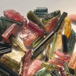 15pcs. Natural Tourmaline Crystal Sticks - 6-10mm