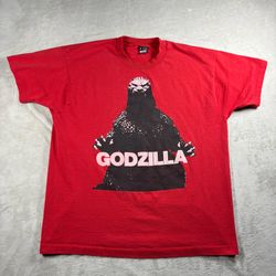 Vintage Godzilla 90s Kaiju Men’s XL Red T-Shirt Single Stitched RARE #974