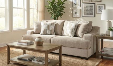 96" Living Spaces Grey Queen Sofa Sleeper