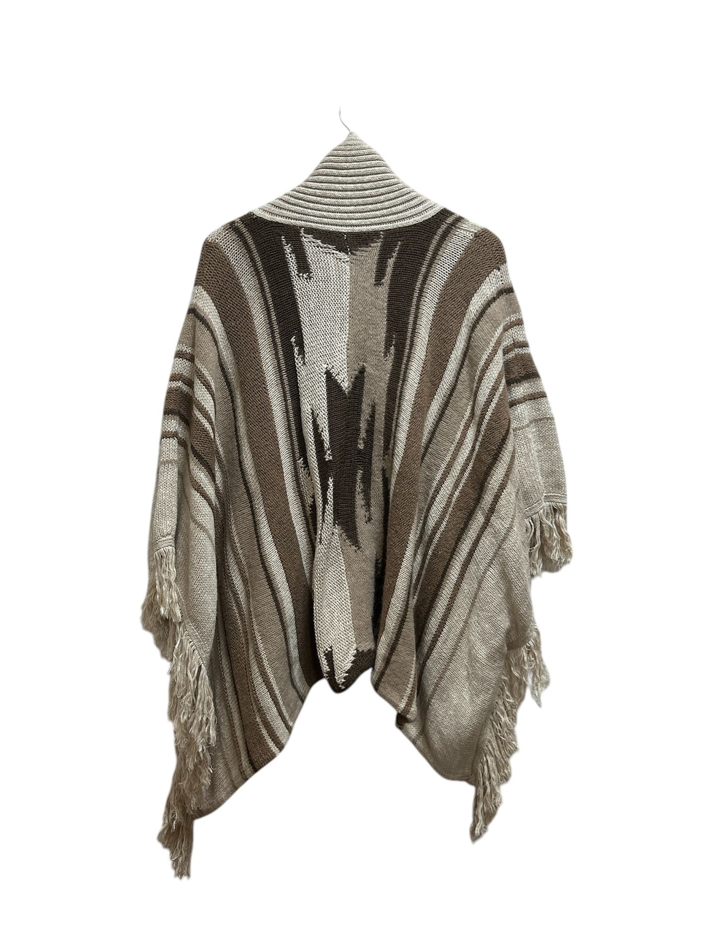 Ralph Lauren Wool Cotton Open Cardigan Sweater Southwestern Shawl Poncho