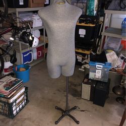 Grey Store Mannequin With Heavy Metal Base