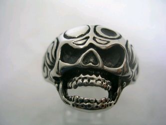 SKULLS HEAD RING IN STAINLESS STEEL HIGH POLISHED SIZE 9 3/4