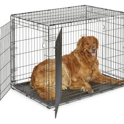 Black 42" Double Door L-XL Dog Crate