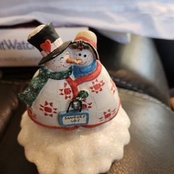 Midwest ~ Jolly Follies by Sandi Gore Evans~ "Snuggle Up" Jar Candle Topper ~ 