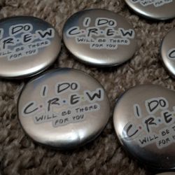 "I Do Crew", Friends Theme Bachelorette Party Buttons.