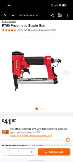 Arrow PT50 Pneumatic Staple Gun