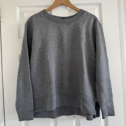 Gray Structured Sweater Fleece Lined Size Large
