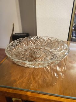 New Beautiful Crystal Platter and Lg Crystal Bowl both for 30.00