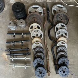 Standard 1inch Whole Weights And Bars 265lbs 