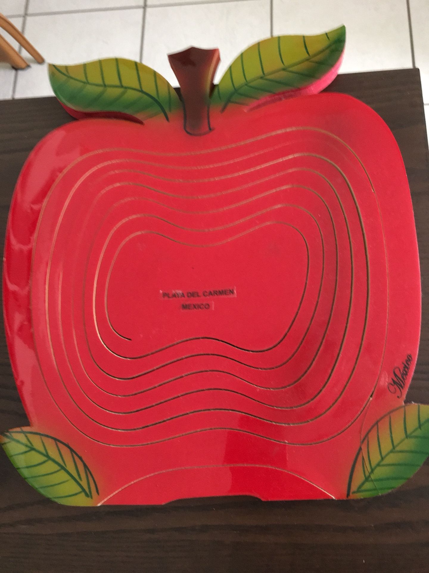 New red fruit basket or for different purpose handmade wood in mexico