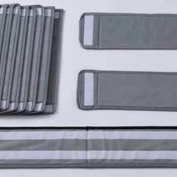 Gray fabric divider panels