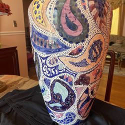 Antique MOLD Hand Painted Vase 