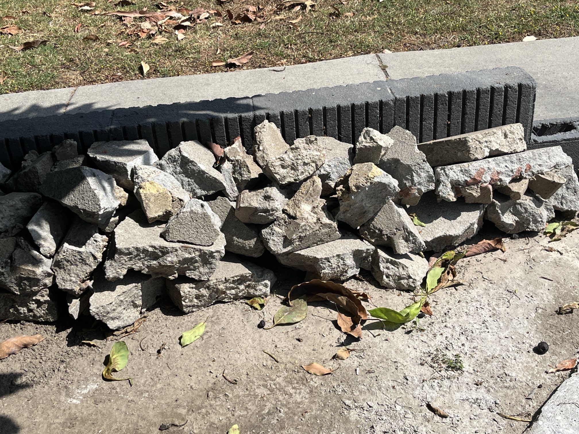Free rocks / Broken Cement To Use As Base For New Concrete Saving Money On Bags Of Cement