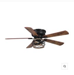 48" Antwerp Farmhouse Flush Mount Reversible Ceiling Fan with Lighting and Remote Control