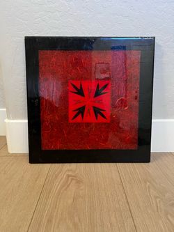 18x18 Hand Painted Black and Red Original Art With Epoxy Finish